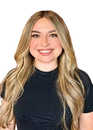 Smiling woman with long, wavy blonde hair.